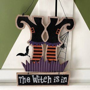 🌟 LAST CALL!!! 🌟 TJ Maxx Halloween 'The Witch Is In' Wood/Metal Sign